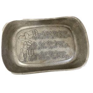 Vintage Wilton Armetale Bless This House Dish Plate Pewter (Y122) 11"‎ x 7"